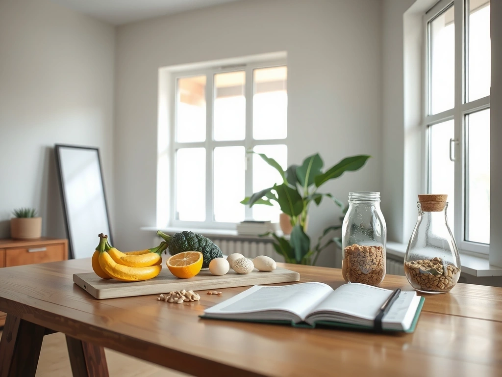 Kabineto interjeras su maisto modeliais